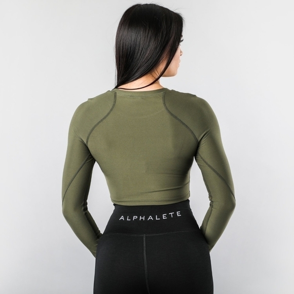 Alphalete Collective Crop Long Sleeve - Sage Green - Picture 2 of 9